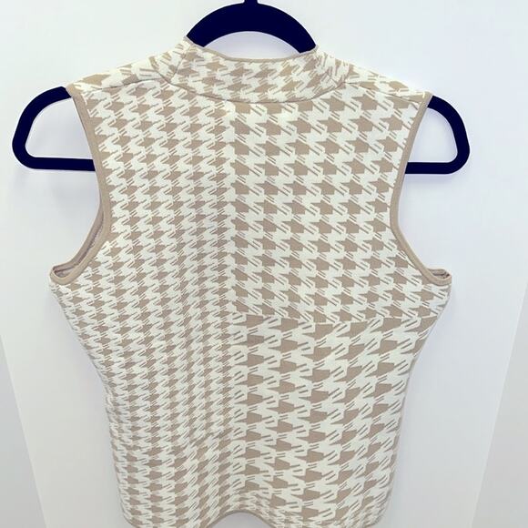 Houndstooth mock neck sleeveless top size M NWT - Picture 4 of 16